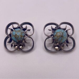 Vintage Austrian Glass “Easter Egg” Clip-On Earrings